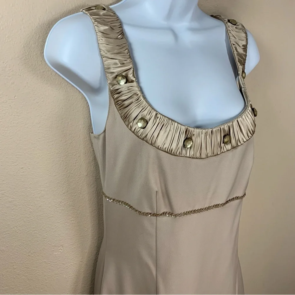 NEW Blumarine Wool Hand Embroidered Sleeveless Sequin Dress Size 6 Stretch